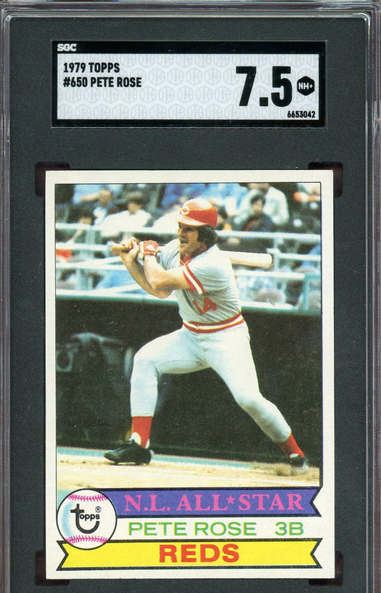 1979 Topps Baseball #650 Pete Rose Reds SGC 7.5 NM+ 560663