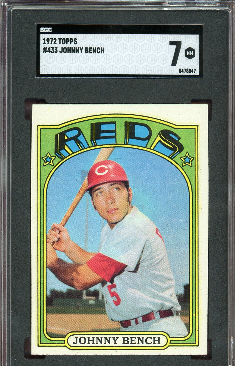 1972 Topps Baseball #433 Johnny Bench Reds SGC 7 NM 560664