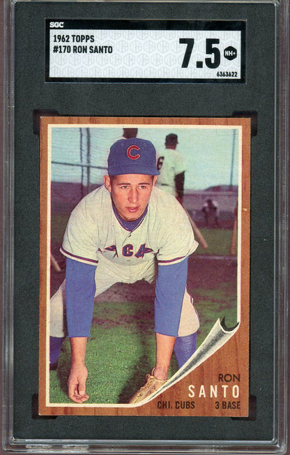 1962 Topps Baseball #170 Ron Santo Cubs SGC 7.5 NM+ 560665