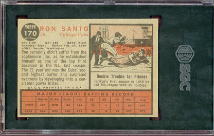 1962 Topps Baseball #170 Ron Santo Cubs SGC 7.5 NM+ 560665