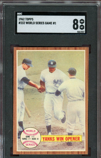 1962 Topps Baseball #232 World Series Game 1 SGC 8 NM/MT 560668