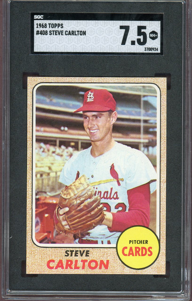 1968 Topps Baseball #408 Steve Carlton Cardinals SGC 7.5 NM+ 560669