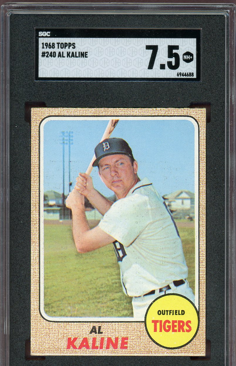 1968 Topps Baseball #240 Al Kaline Tigers SGC 7.5 NM+ 560671