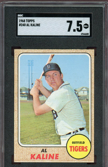 1968 Topps Baseball #240 Al Kaline Tigers SGC 7.5 NM+ 560671