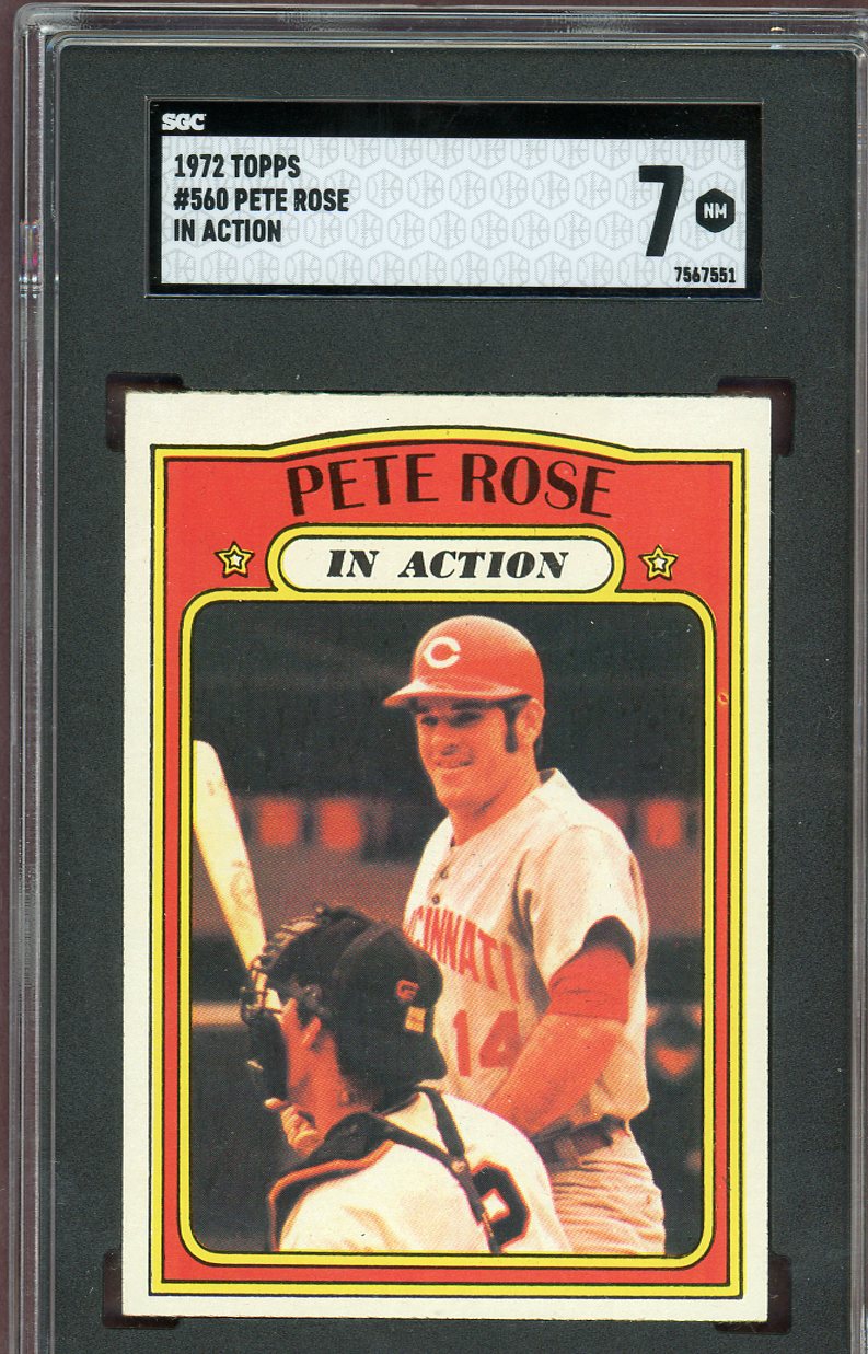 1972 Topps Baseball #560 Pete Rose IA Reds SGC 7 NM 560672