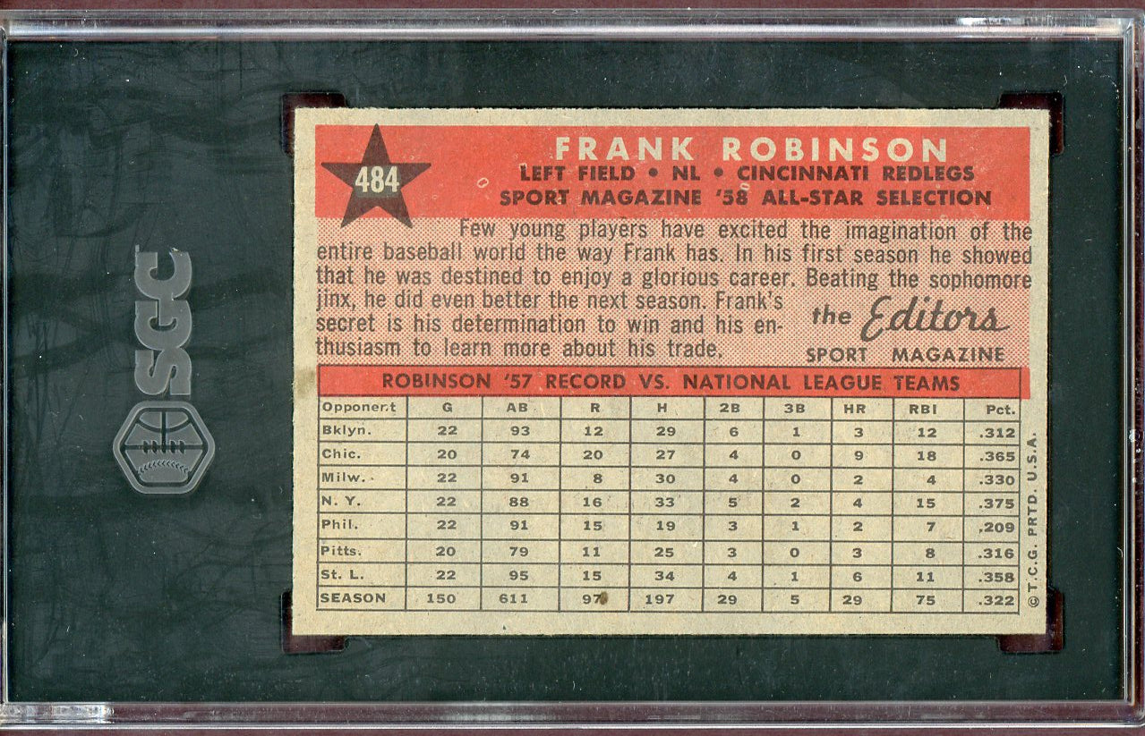 1958 Topps Baseball #484 Frank Robinson A.S. SGC 7.5 NM+ 560674