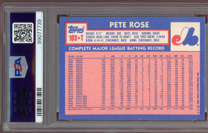 1984 Topps Traded #103T Pete Rose Expos PSA 9 MINT 560679