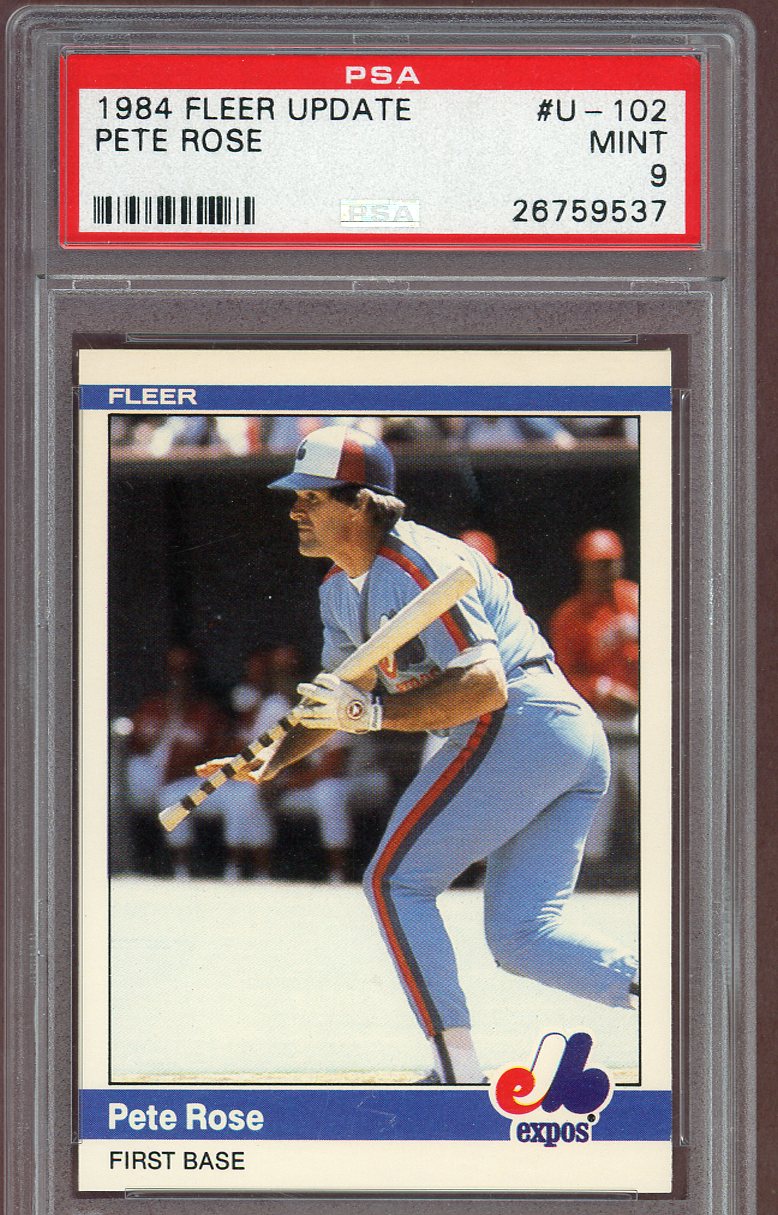 1984 Fleer Update #U102 Pete Rose Expos PSA 9 MINT 560684