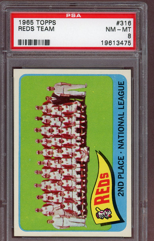 1965 Topps Baseball #316 Cincinnati Reds Team PSA 8 NM/MT 560688