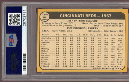 1968 Topps Baseball #574 Cincinnati Reds Team PSA 8 NM/MT 560691