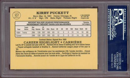 1985 Leaf #107 Kirby Puckett Twins PSA 9 MINT 560694
