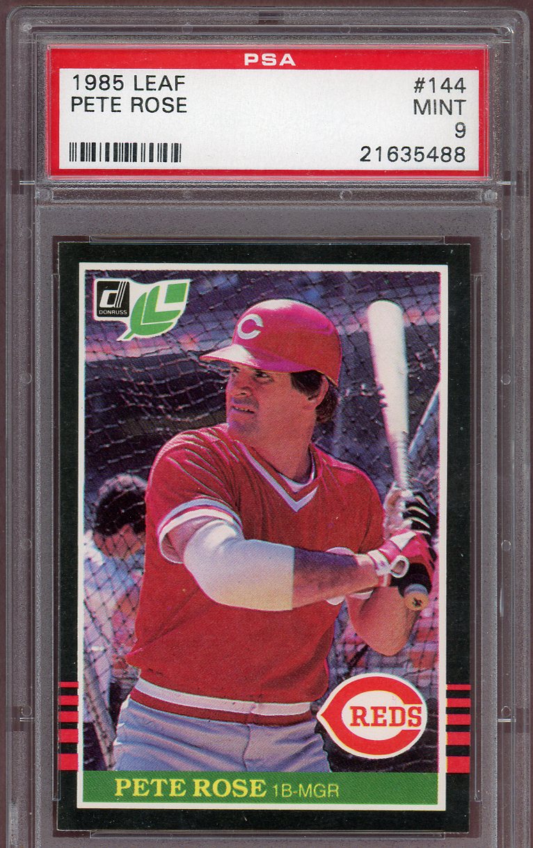1985 Leaf #144 Pete Rose Reds PSA 9 MINT 560696