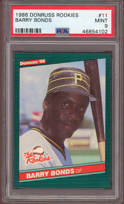 1986 Donruss Rookies #011 Barry Bonds Pirates PSA 9 MINT 560705