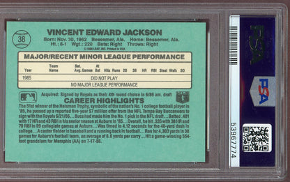 1986 Donruss Rookies #038 Bo Jackson Royals PSA 9 MINT 560708