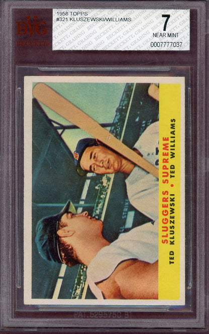 1958 Topps Baseball #321 Ted Williams Ted Kluszewski BVG 7 NM 560709