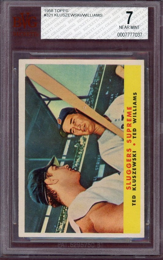 1958 Topps Baseball #321 Ted Williams Ted Kluszewski BVG 7 NM 560709