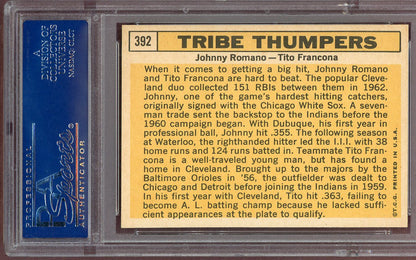 1963 Topps Baseball #392 Johnny Romano Tito Francona PSA 8 NM/MT 560711