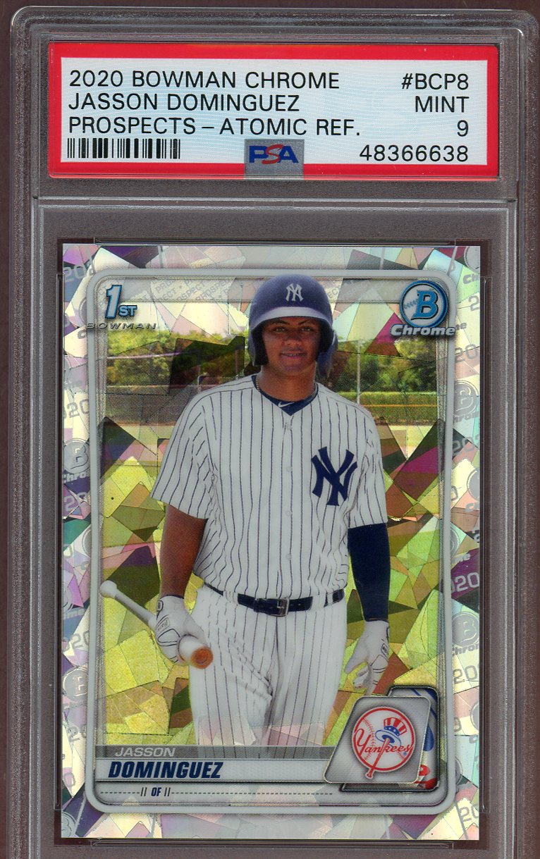 2020 Bowman Chrome #BCP8 Jasson Dominguez Yankees PSA 9 MINT Atomic 560712