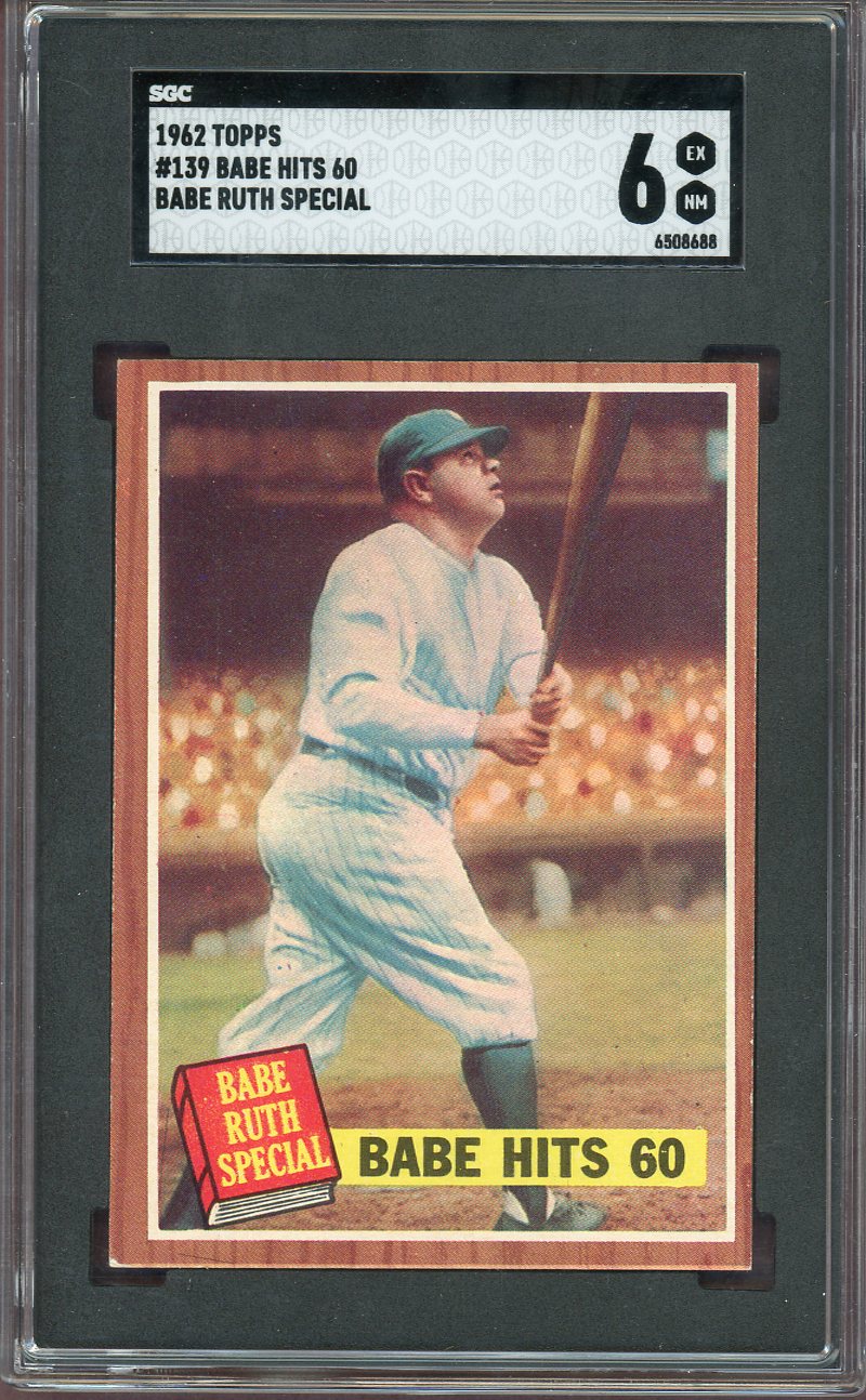 1962 Topps Baseball #139 Babe Ruth Yankees SGC 6 EX-MT 560713