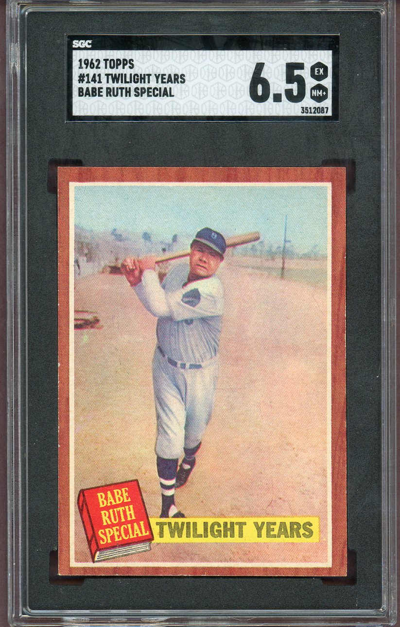 1962 Topps Baseball #141 Babe Ruth Yankees SGC 6.5 EX-MT+ 560714