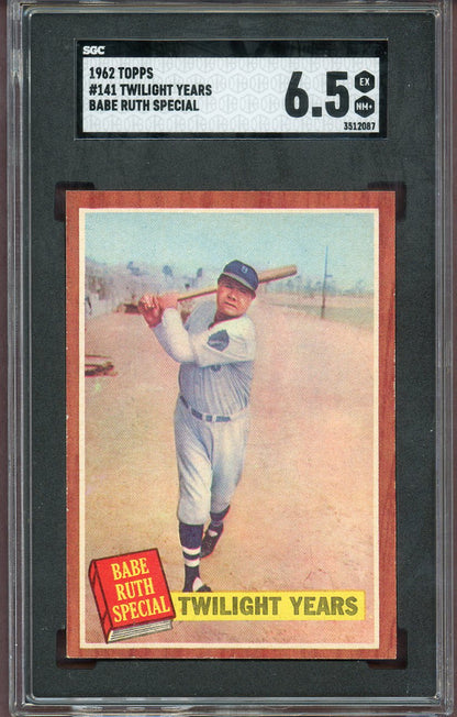 1962 Topps Baseball #141 Babe Ruth Yankees SGC 6.5 EX-MT+ 560714