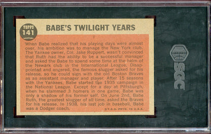 1962 Topps Baseball #141 Babe Ruth Yankees SGC 6.5 EX-MT+ 560714