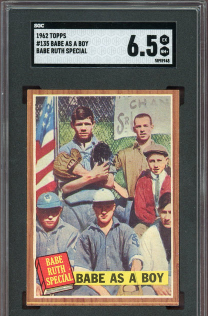 1962 Topps Baseball #135 Babe Ruth Yankees SGC 6.5 EX-MT+ 560715