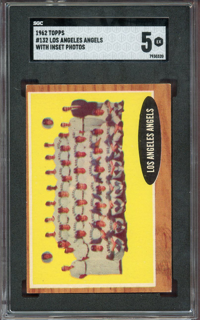 1962 Topps Baseball #132 Los Angeles Angels Team SGC 5 EX Variation 560718