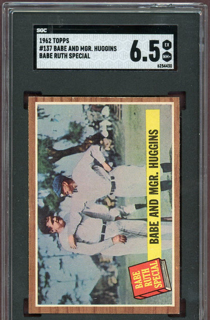 1962 Topps Baseball #137 Babe Ruth Yankees SGC 6.5 EX-MT+ 560720