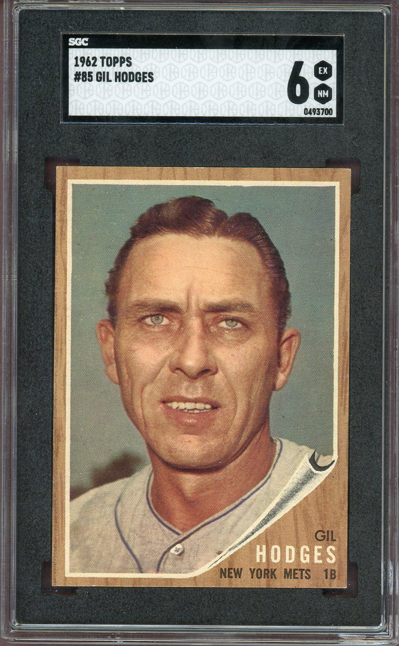 1962 Topps Baseball #085 Gil Hodges Mets SGC 6 EX-MT 560725
