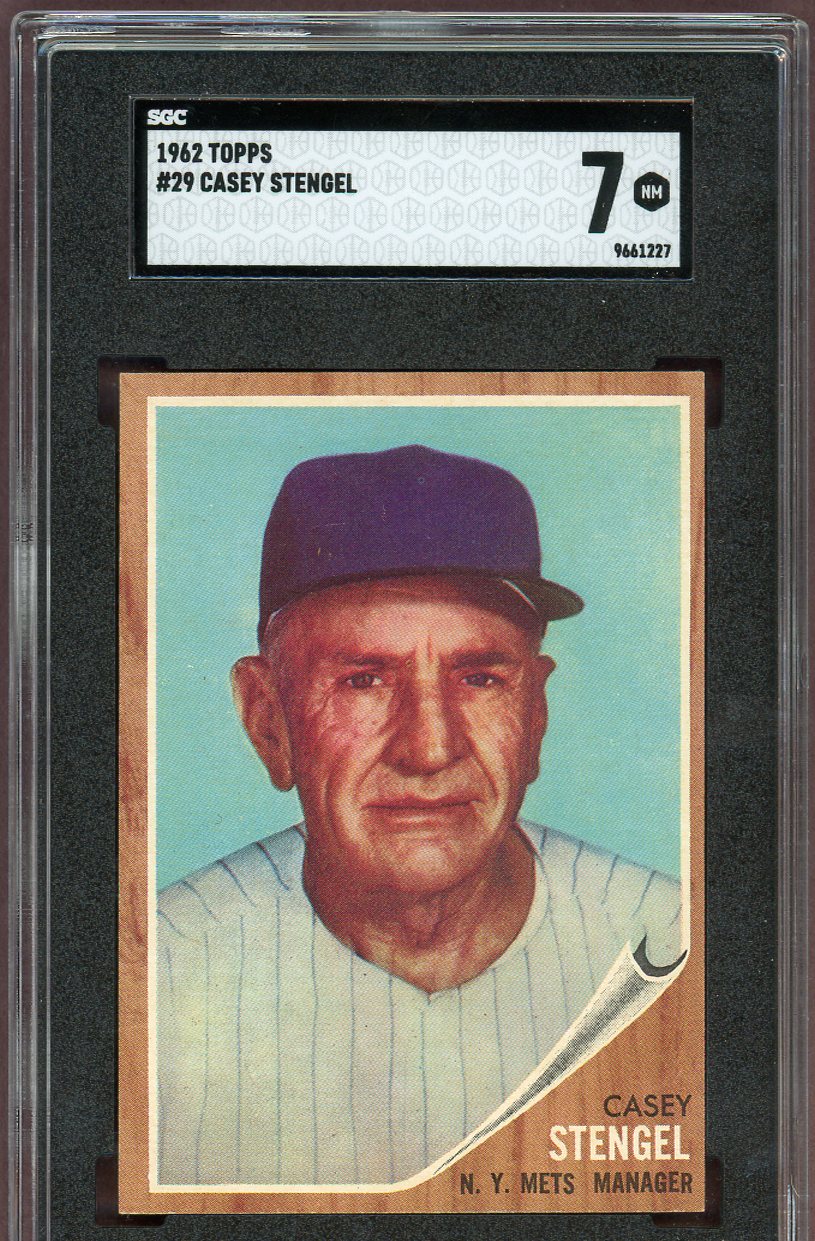 1962 Topps Baseball #029 Casey Stengel Mets SGC 7 NM 560728