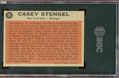 1962 Topps Baseball #029 Casey Stengel Mets SGC 7 NM 560728