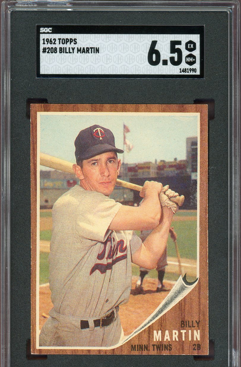 1962 Topps Baseball #208 Billy Martin Twins SGC 6.5 EX-MT+ 560735