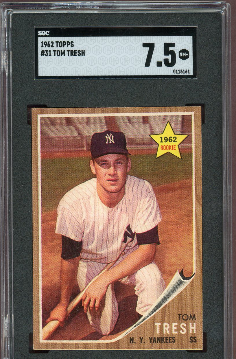 1962 Topps Baseball #031 Tom Tresh Yankees SGC 7.5 NM+ 560744