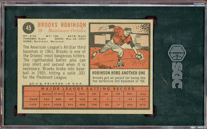 1962 Topps Baseball #045 Brooks Robinson Orioles SGC 6 EX-MT 560745