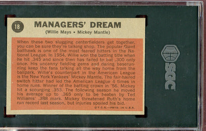 1962 Topps Baseball #018 Mickey Mantle Willie Mays SGC 3.5 VG+ 560748