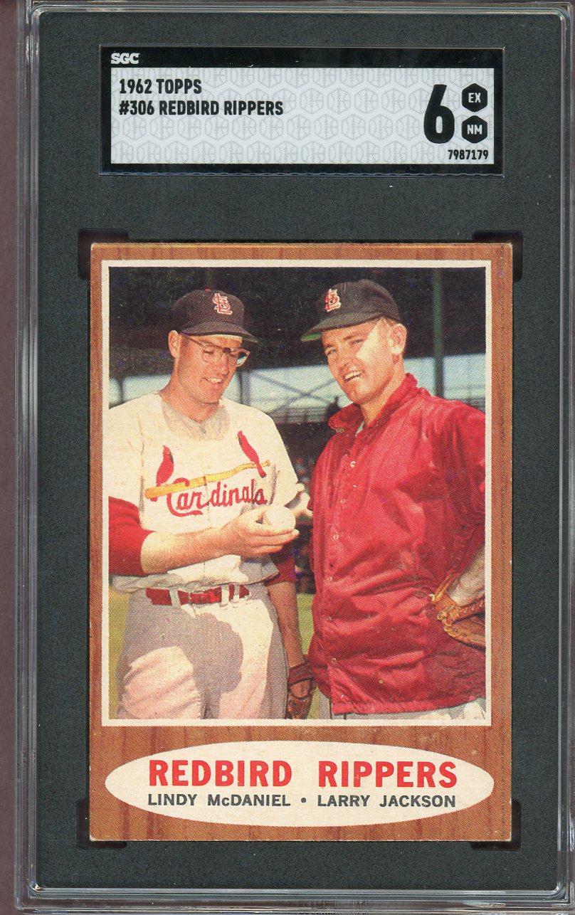 1962 Topps Baseball #306 Lindy McDaniel Larry Jackson SGC 6 EX-MT 560753
