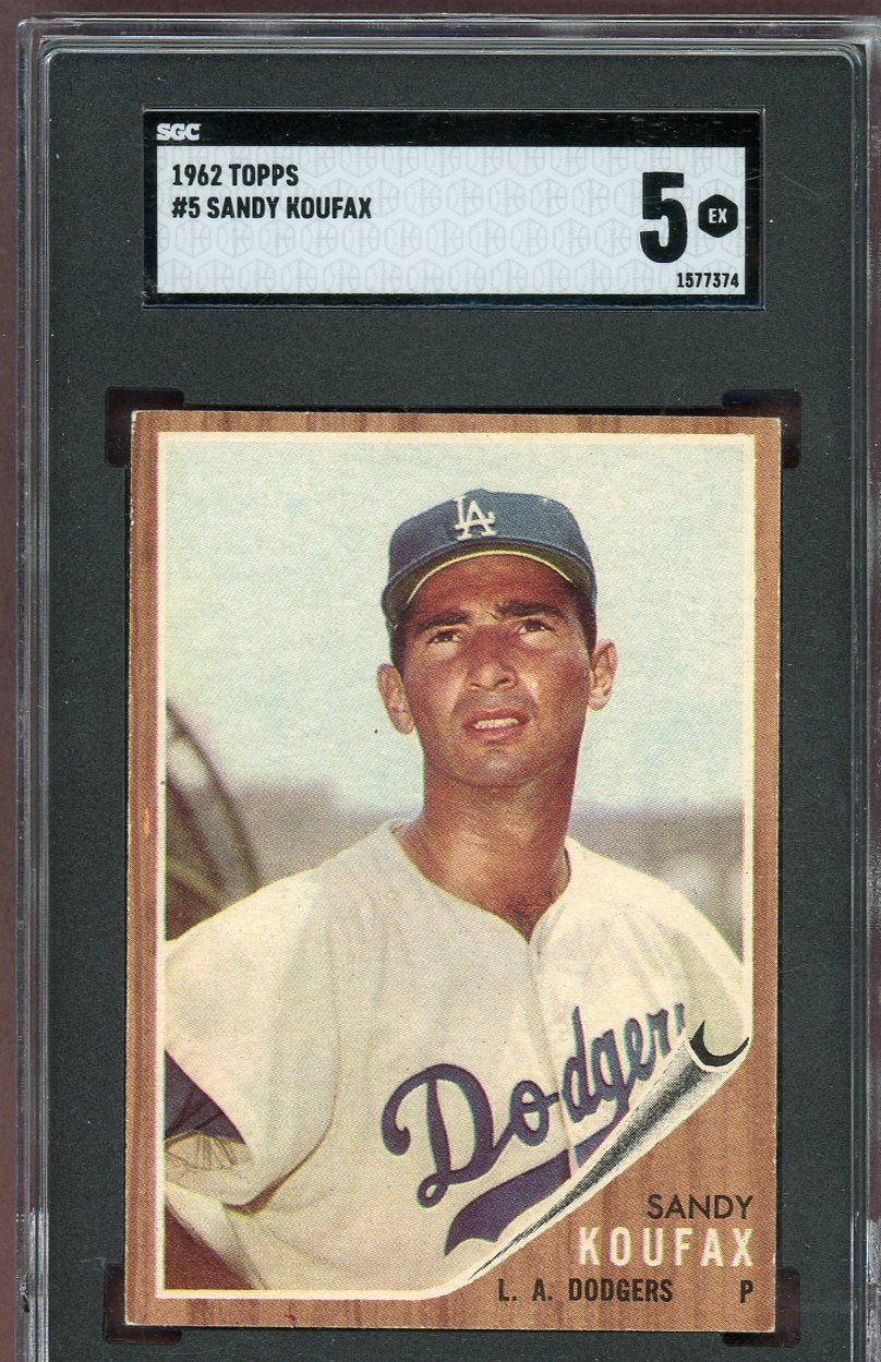 1962 Topps Baseball #005 Sandy Koufax Dodgers SGC 5 EX 560755
