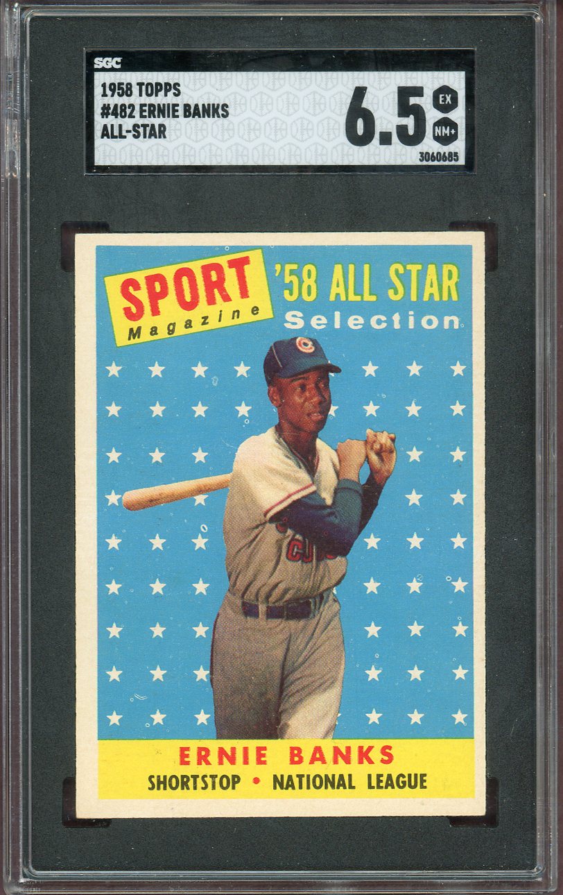1958 Topps Baseball #482 Ernie Banks A.S. Cubs SGC 6.5 EX-MT+ 560758