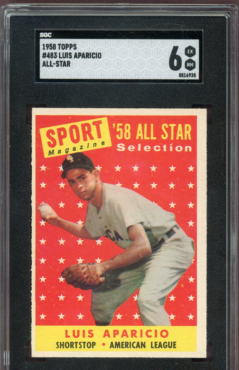1958 Topps Baseball #483 Luis Aparicio A.S. White Sox SGC 6 EX-MT 560759