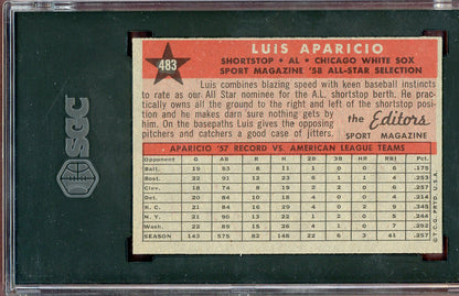 1958 Topps Baseball #483 Luis Aparicio A.S. White Sox SGC 6 EX-MT 560759