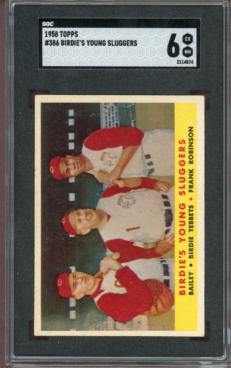 1958 Topps Baseball #386 Frank Robinson Ed Bailey SGC 6 EX-MT 560761