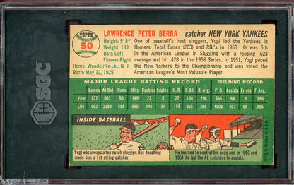 1954 Topps Baseball #050 Yogi Berra Yankees SGC 5 EX 560762