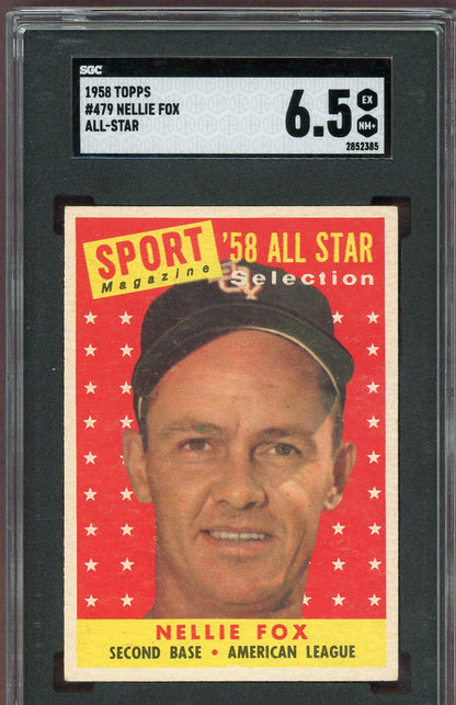 1958 Topps Baseball #479 Nellie Fox A.S. White Sox SGC 6.5 EX-MT+ 560763