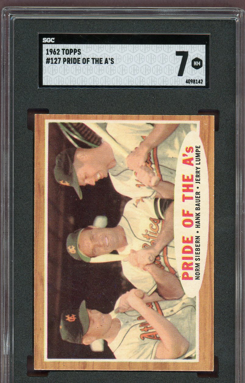 1962 Topps Baseball #127 Hank Bauer Norm Siebern SGC 7 NM 560764