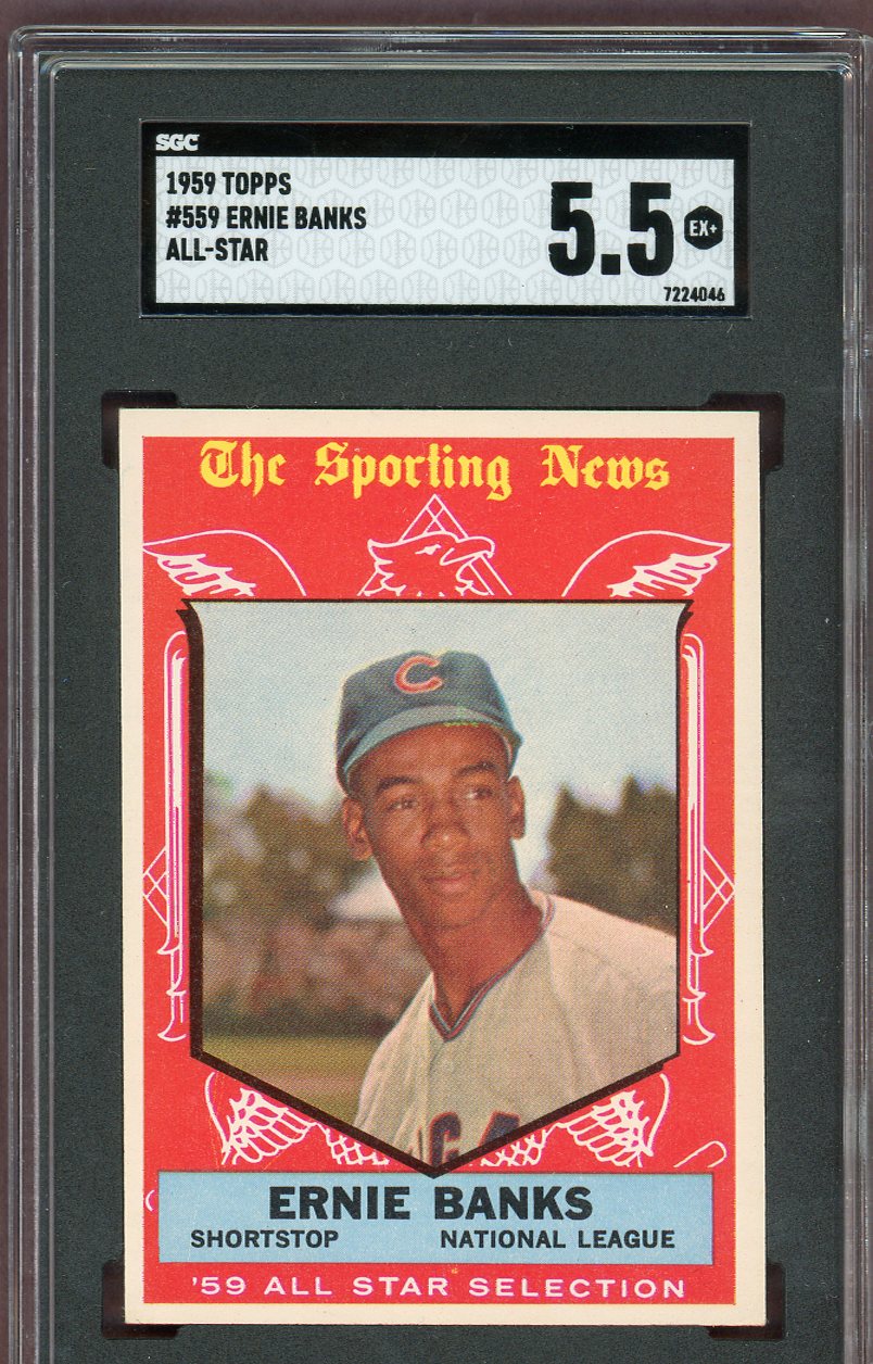 1959 Topps Baseball #559 Ernie Banks A.S. Cubs SGC 5.5 EX+ 560768
