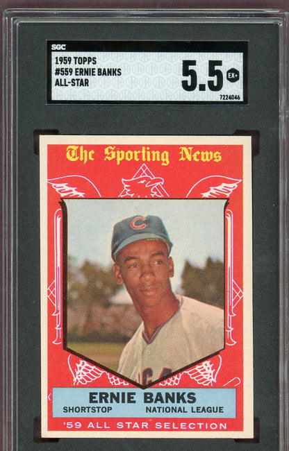 1959 Topps Baseball #559 Ernie Banks A.S. Cubs SGC 5.5 EX+ 560768