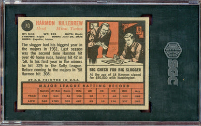1962 Topps Baseball #070 Harmon Killebrew Twins SGC 6 EX-MT 560773