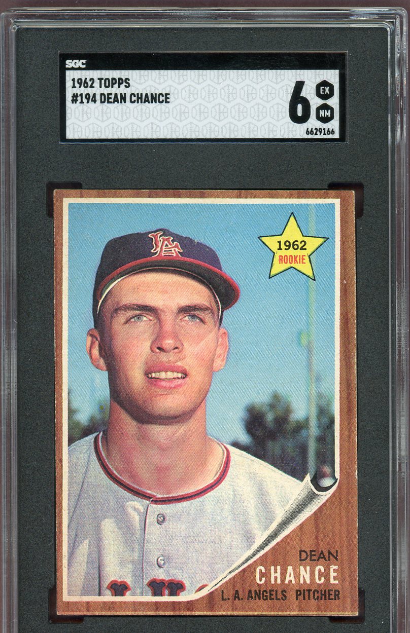 1962 Topps Baseball #194 Dean Chance Angels SGC 6 EX-MT 560783