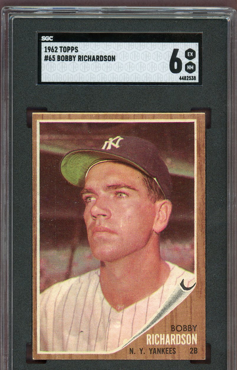 1962 Topps Baseball #065 Bobby Richardson Yankees SGC 6 EX-MT 560784